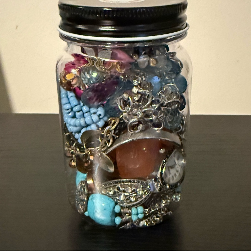 Small Jar of Semi Mystery Jewelry